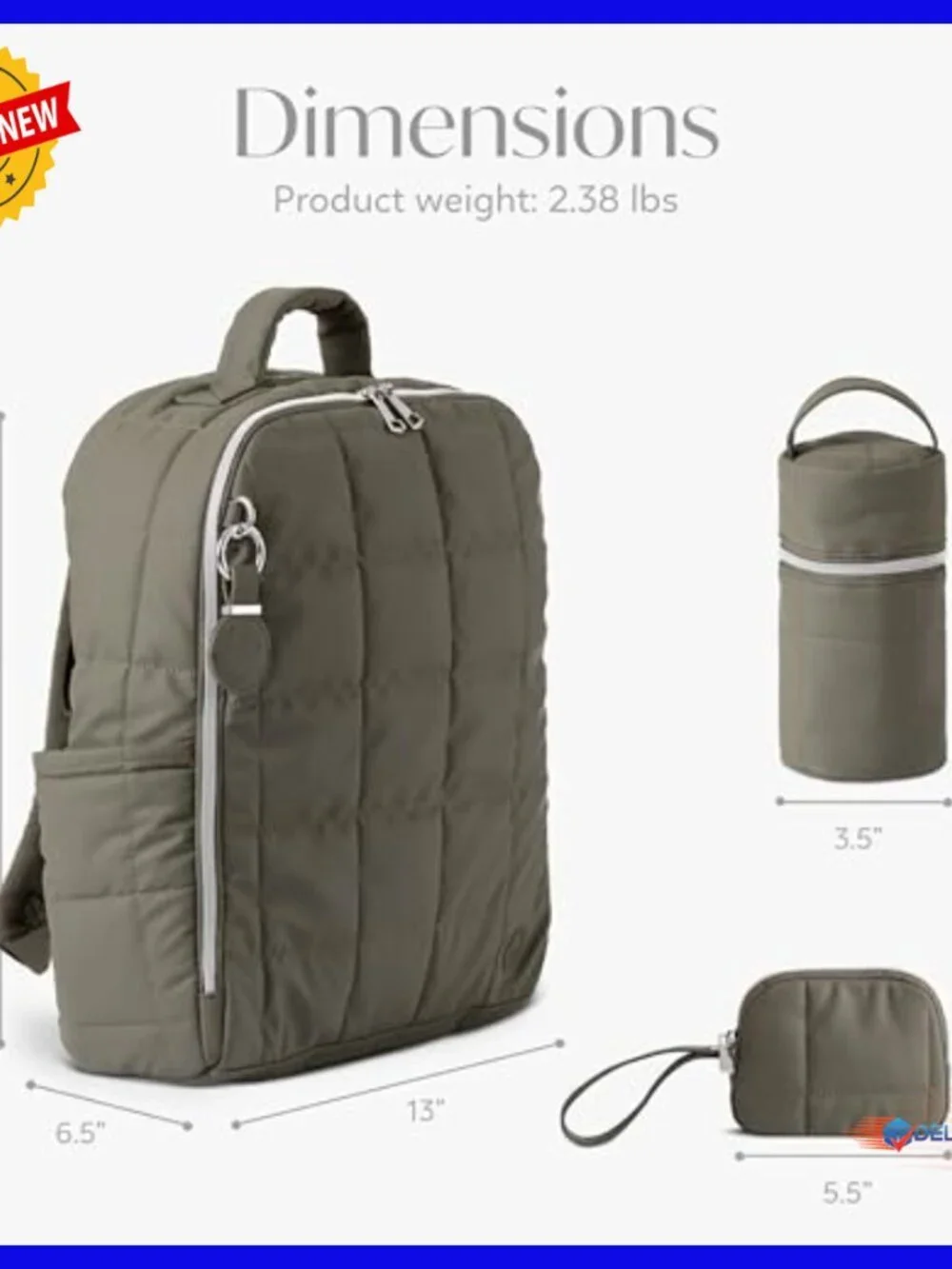 Large Travel Diaper Backpack Set with USB-C Port, Changing Pad, Bottle Bag